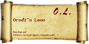 Orsós Leon névjegykártya