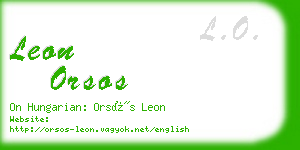 leon orsos business card